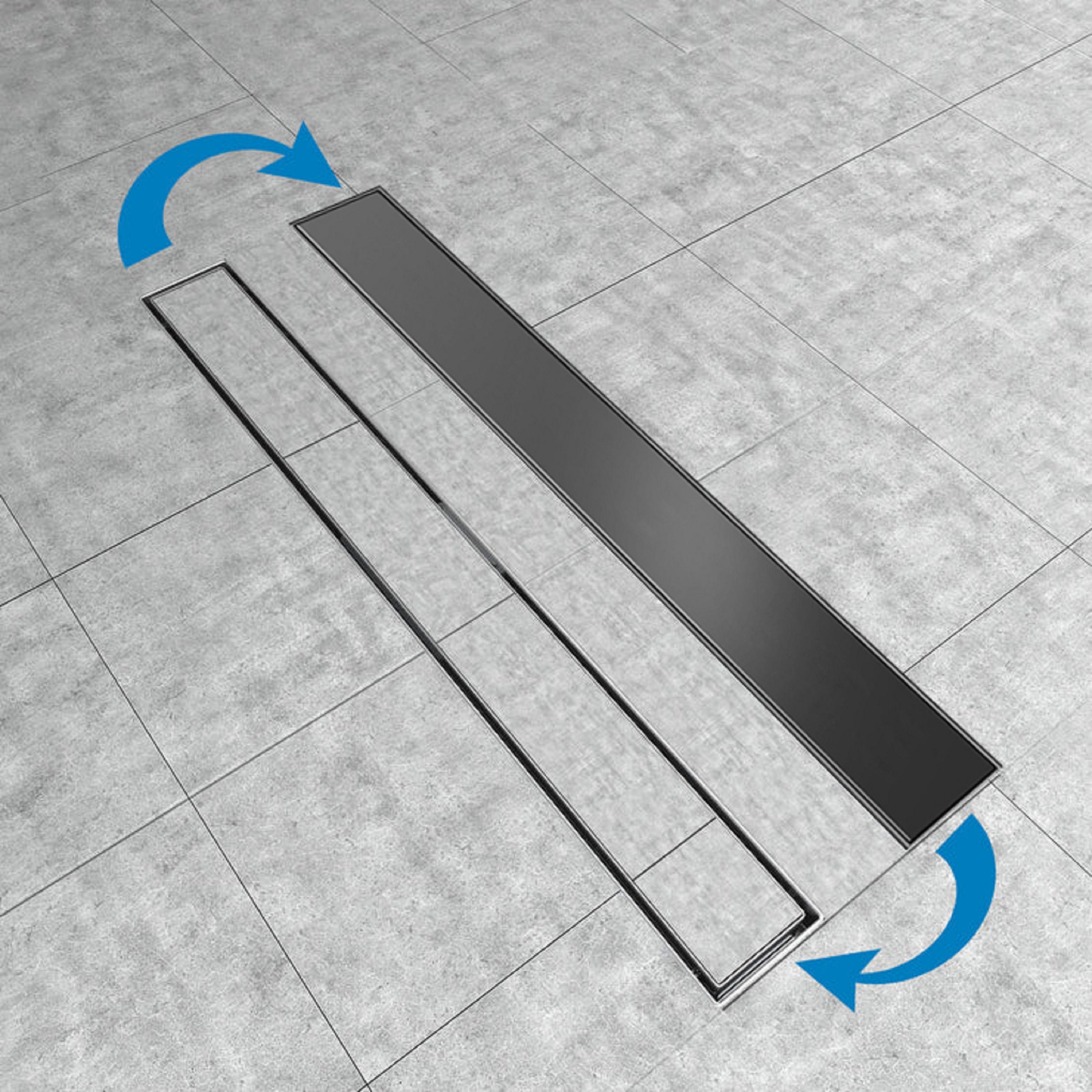 Ralo para chuveiro italiano reversível na cor preto fosco, para ser revestido, com 70 centímetros da marca NOYON & THIEBAULT. - 3