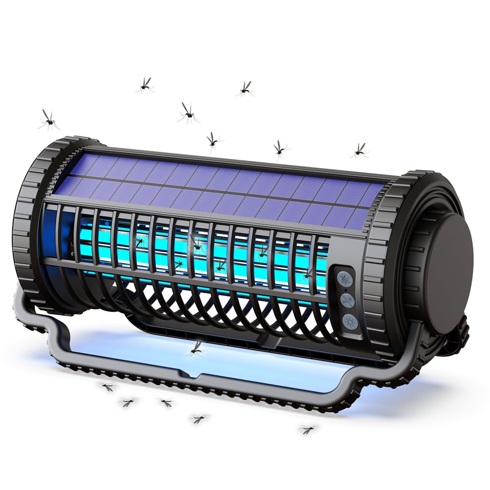 Solarna lampa przeciw komarom, automatyczna, wielofunkcyjna lampa na komary ładowana przez USB, do użytku wewnątrz i na zewnątrz