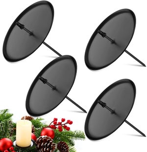 Portacandele per corona dell'Avvento, 4 pezzi, portacandele per corona in metallo nero, portacandele per l'Avvento di Natale, 6 cm | Leroy Merlin