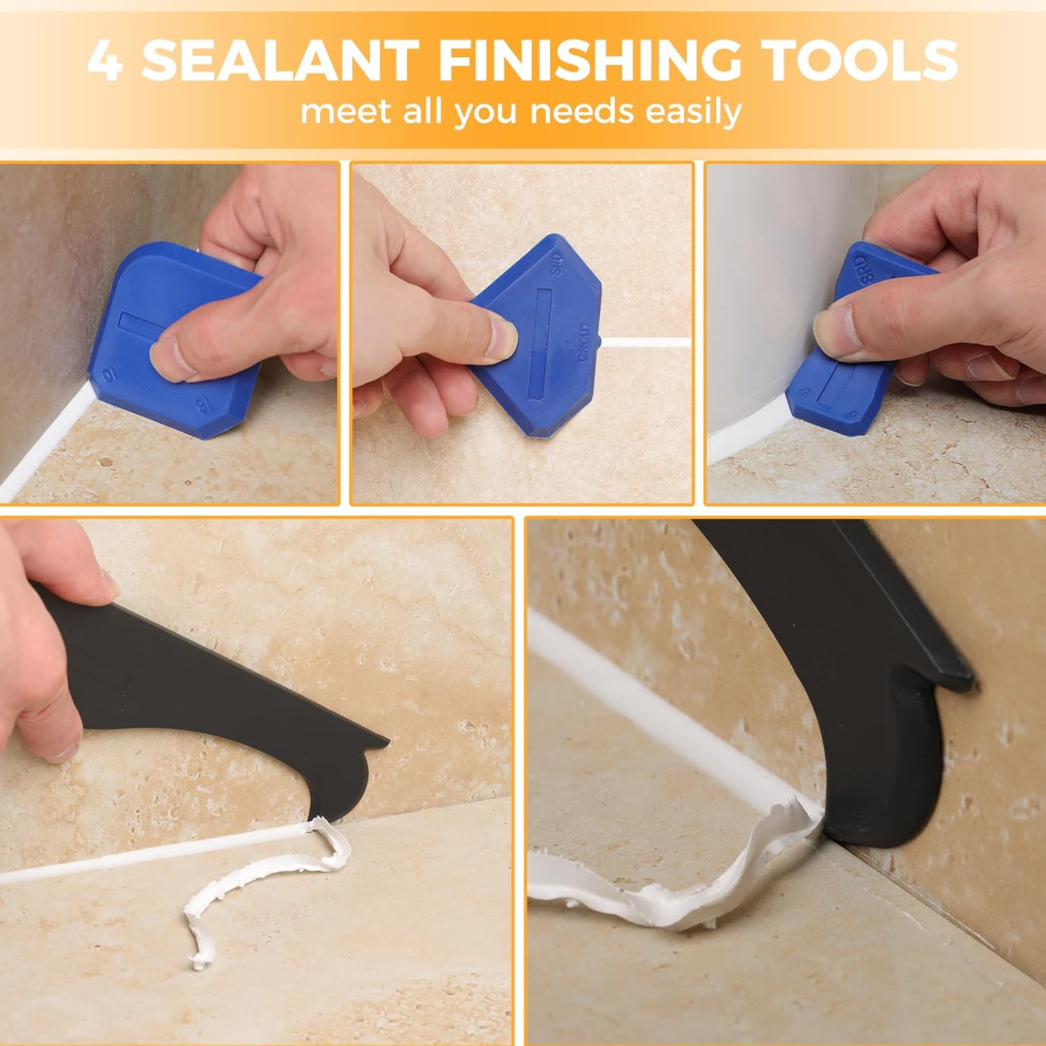 Raspador de silicona 3 en 1: raspador, removedor de adhesivo, raspador de grietas, removedor de adhesivo para azulejos. - 3