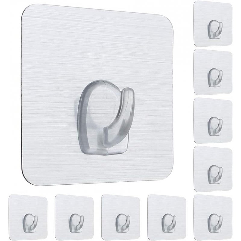 10 sztuk samoprzylepnych haczyków Nano Mocne plastikowe haczyki samoprzylepne Wielokrotnego użytku haczyki ścienne Bez gwoździ Zmywalne Niebrudzące k