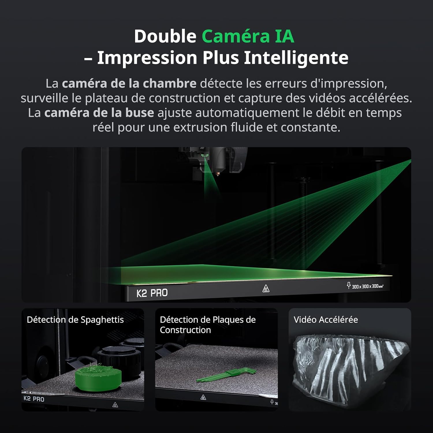 Creality K2 Pro Combo Impressora 3D,Multicol com CFS,600mm/s,Nivelamento Automático,Aquecimento Ativo da Câmara,Extrusora Direct Drive,300×300×300mm - 6
