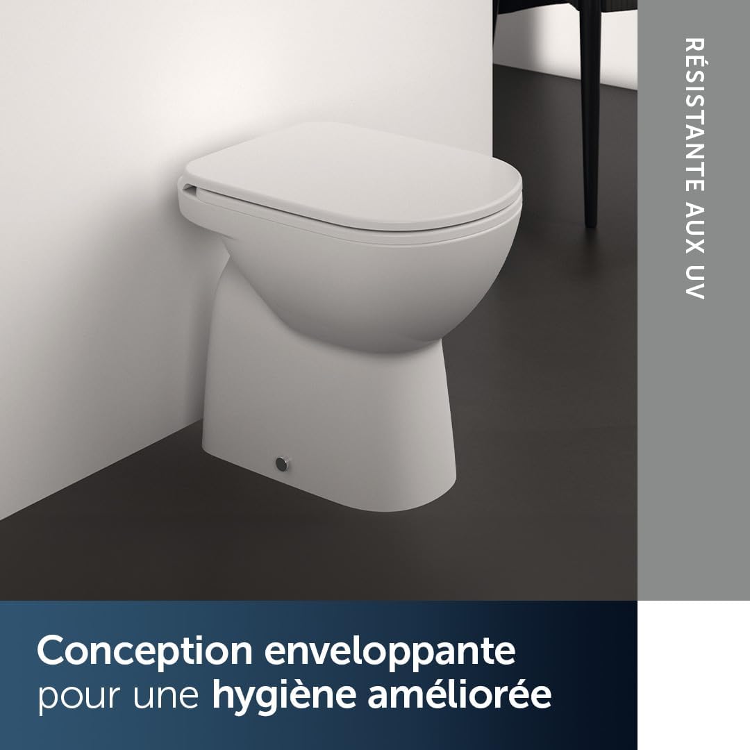 Abattant WC Ideal Standard Connect forme arrondie en duroplast blanc ...