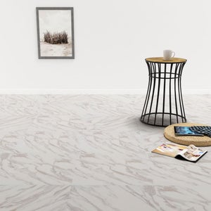 20 Piastrelle Autoadesive PVC 30x30 Cm Per Pavimento - Effetto Marmo Bianco, Totale 1,8 M², Facili Da Applicare E Rimuovere