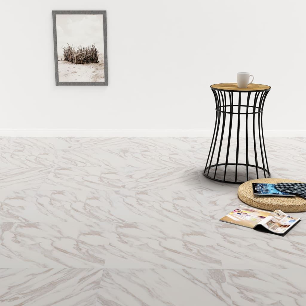 Baldosas de suelo autoadhesivas de pvc 5,11 m² mármol blanco vidaxl