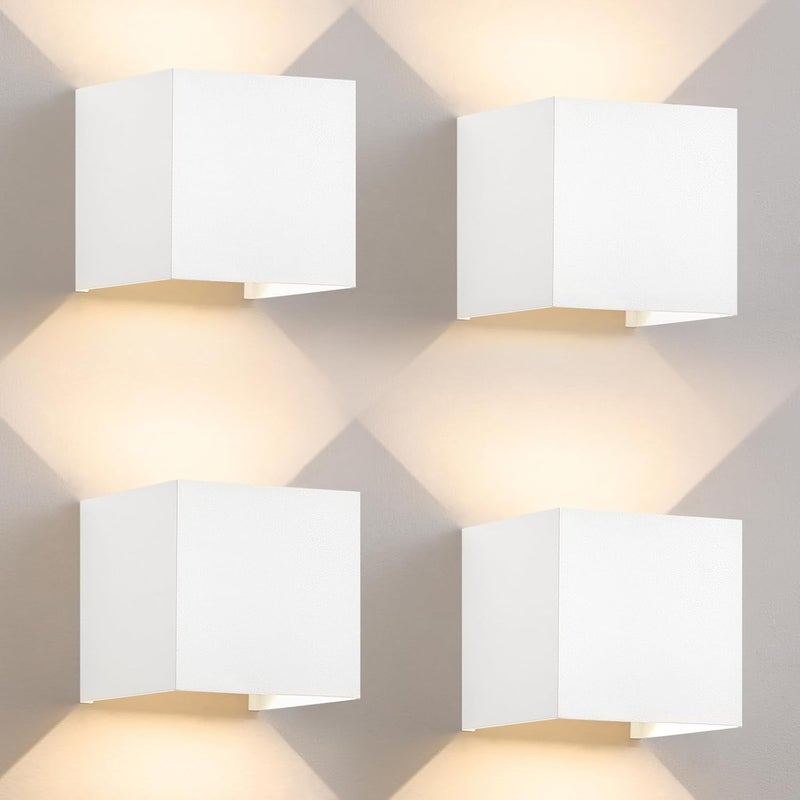 ZMH Kinkiet LED - 4ER Kinkiet zewnętrzny LED Kinkiet Reflektor 5W Ciepła biel Schody