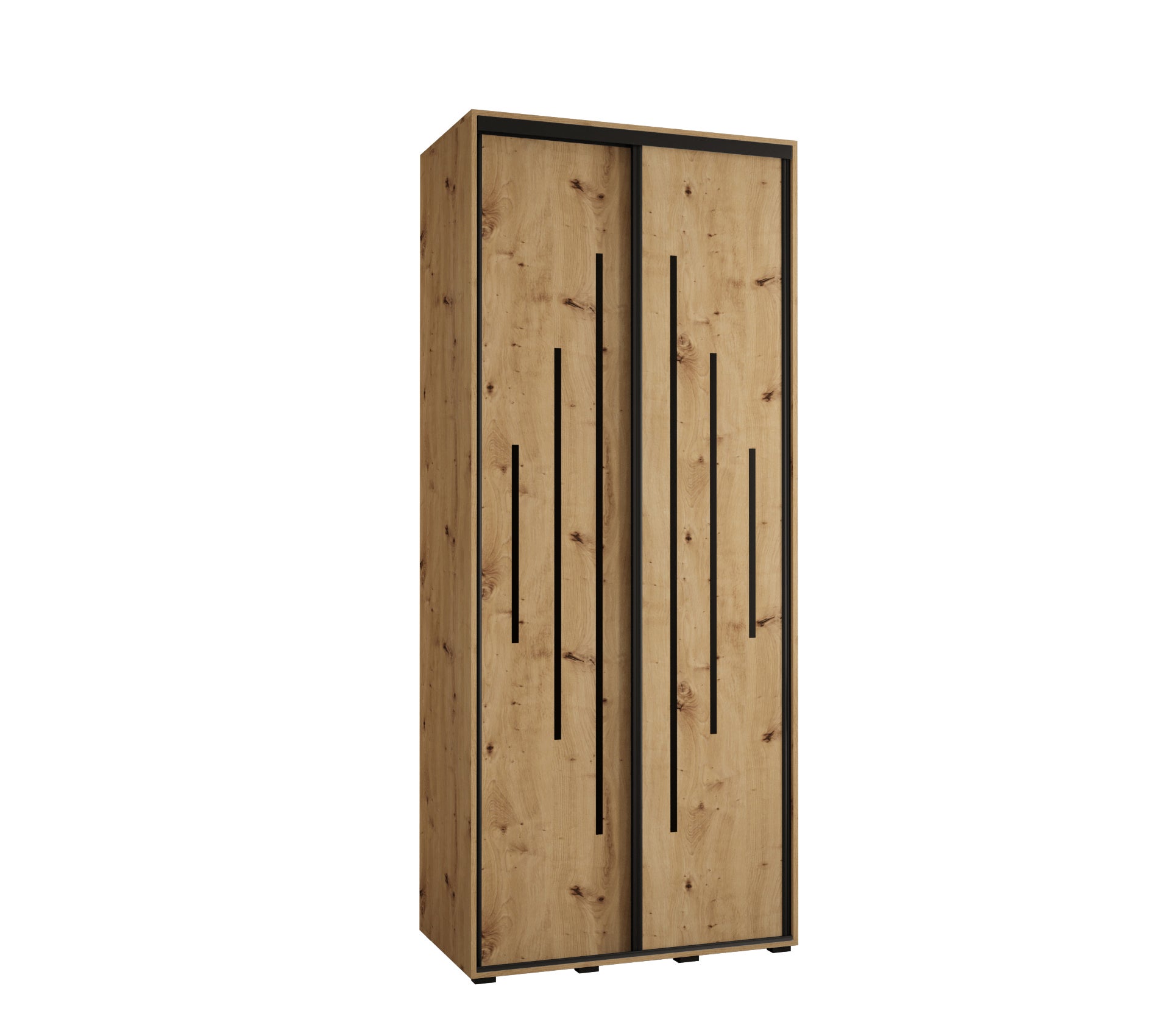 Szafa przesuwna wysoka Davos 12 100 x 45 x 235,2 cm artisan + artisan + u. czarny - Abiks Meble
