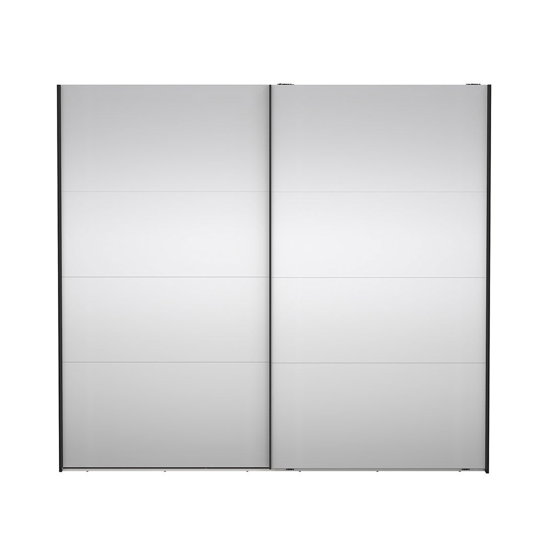 Catania szafa przesuwna 2 drzwi z lustrem 245x220cm matowy czarny.