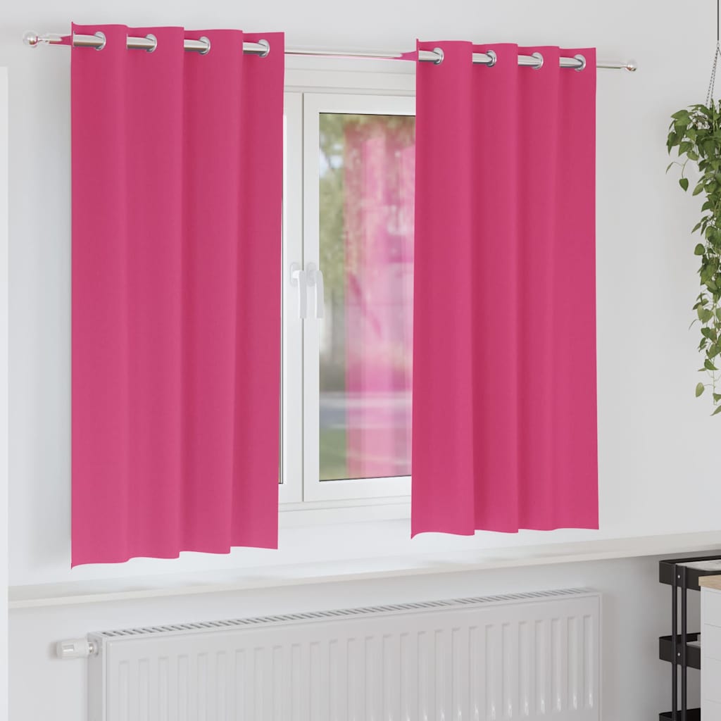 Firany blackout z kółkami 2 pcs Jasnoróżowy 175 x 140 cm vidaXL