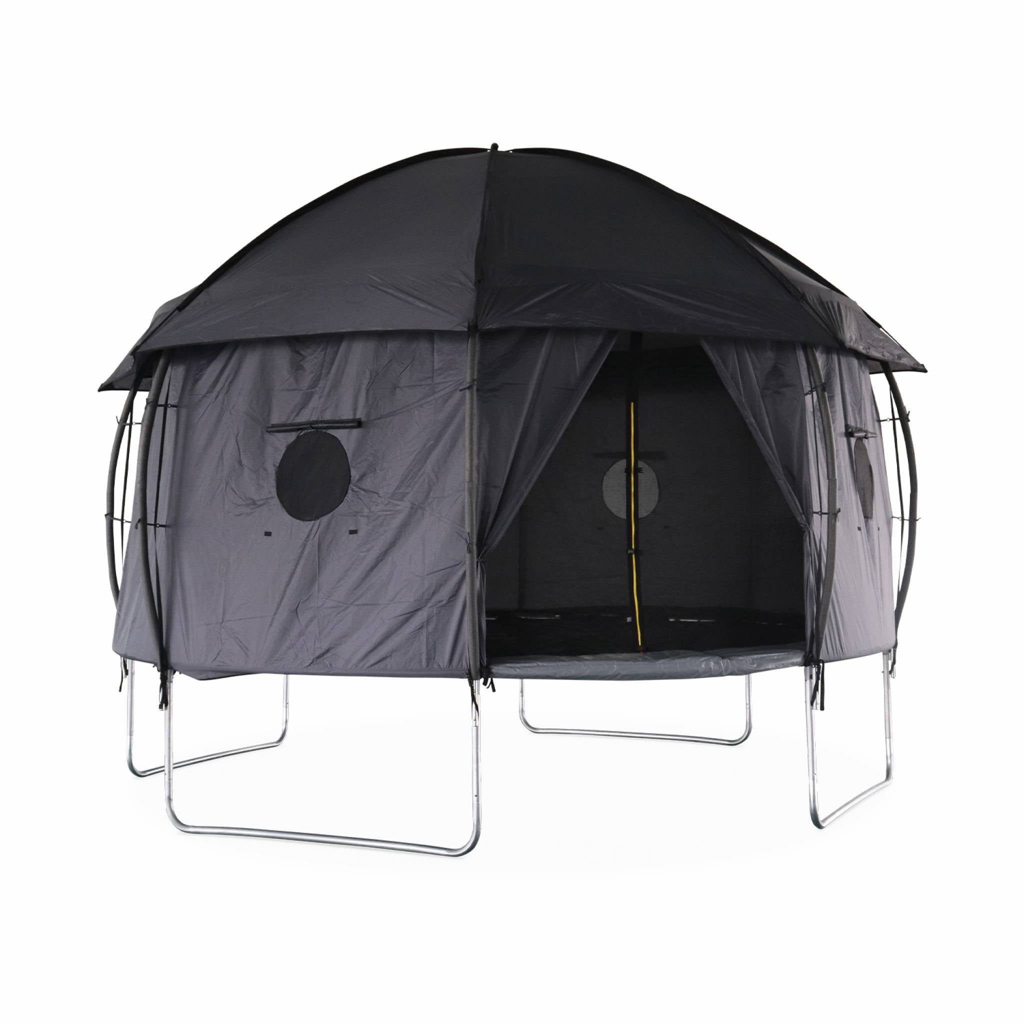 Tente / Auvent De Protection Pour Trampoline 427cm Ou 458cm - Pare-Soleil UV Et Imperméable (Tissu Oxford Argenté)