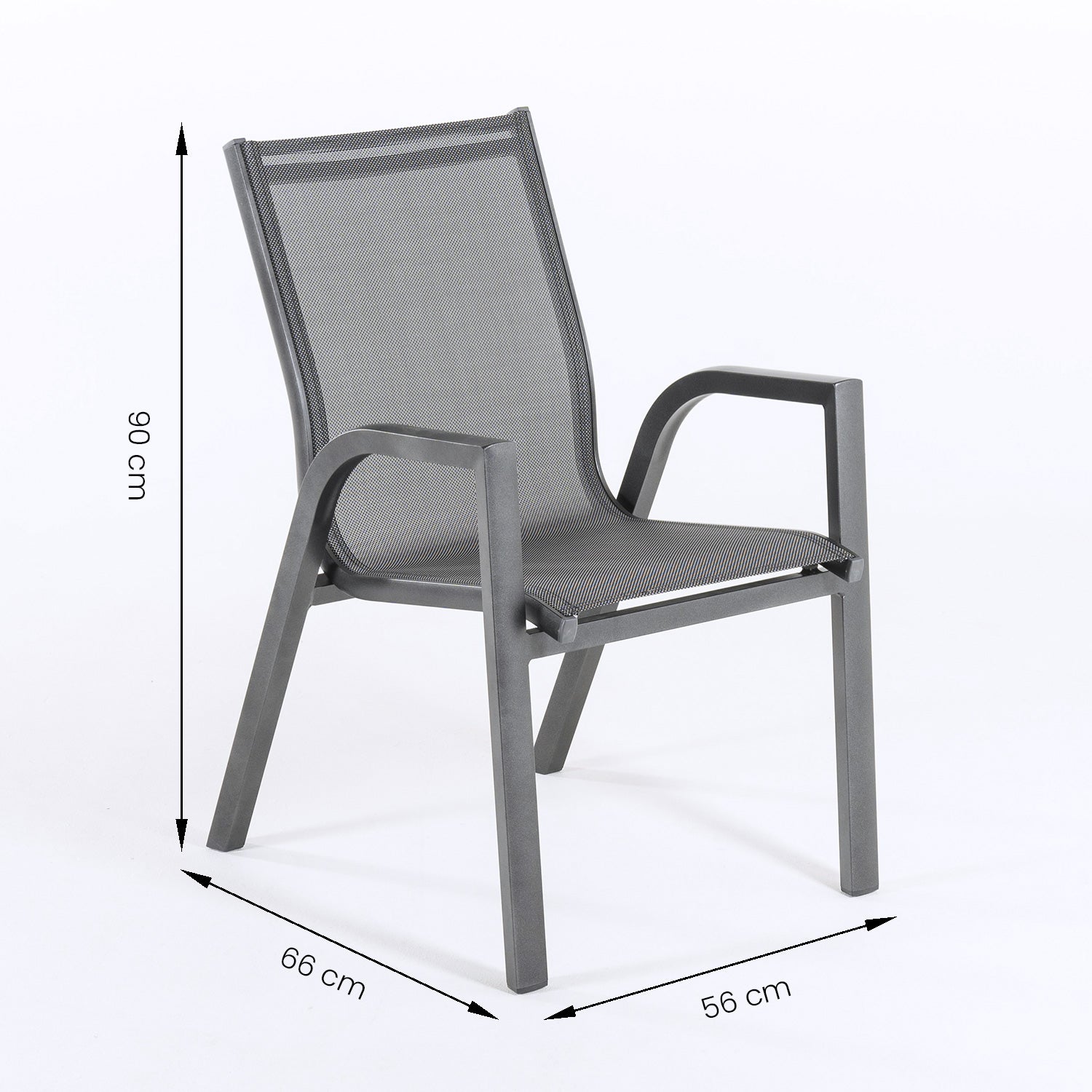 Sillón de terraza en aluminio antracita reforzado de alta estabilidad - 7