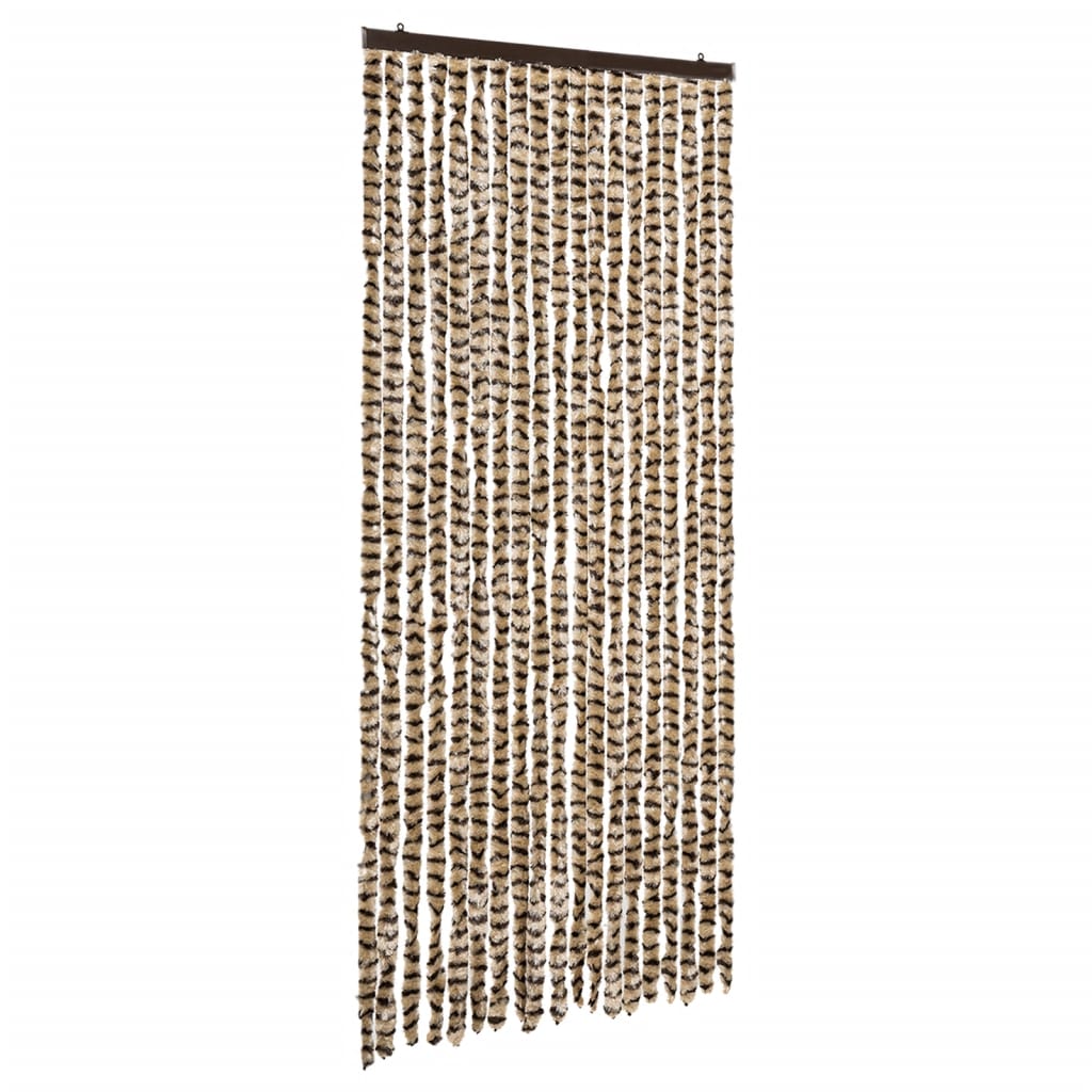 Cortina mosquitera de chenilla beige y marrón 56x185 cm - comfortxl