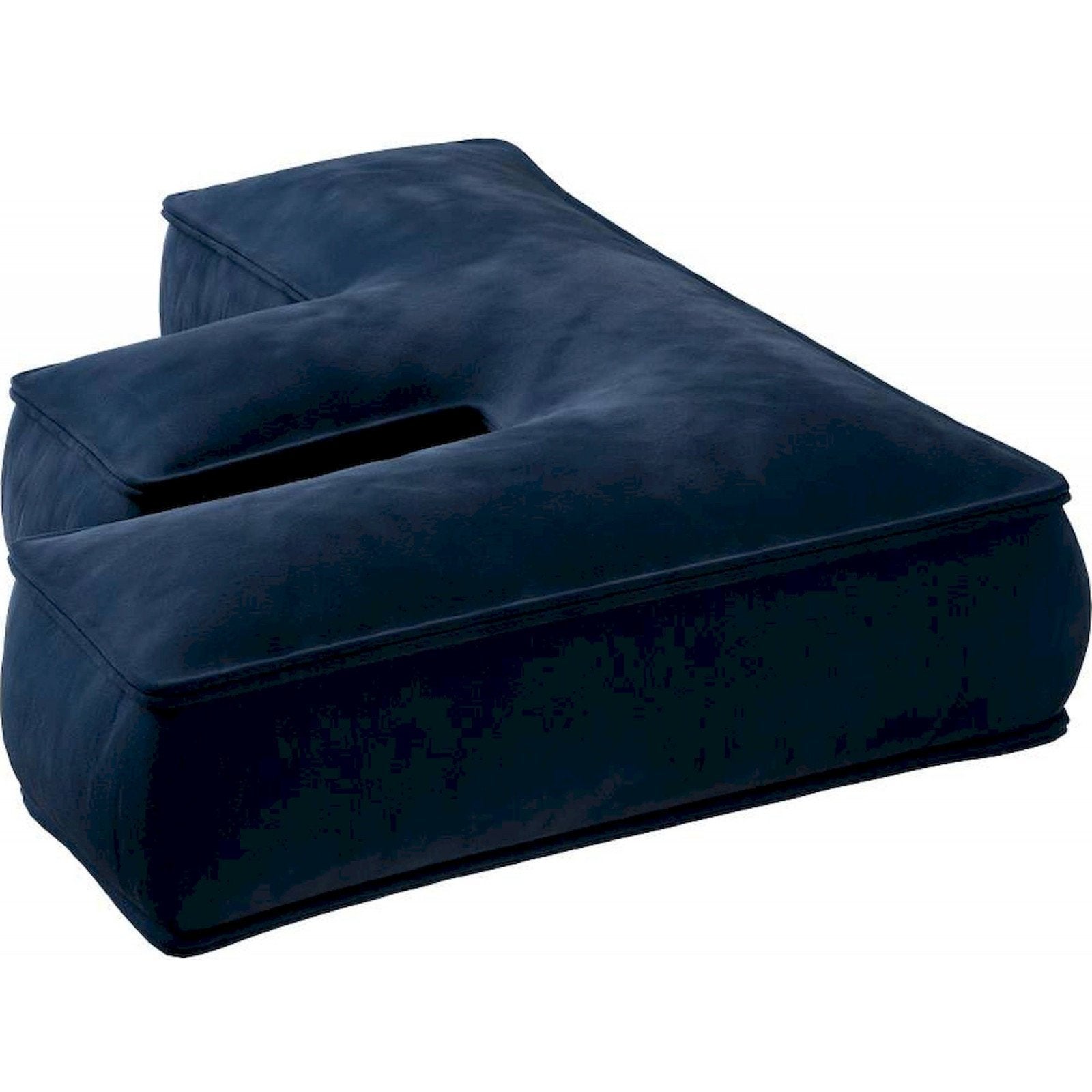 Coussin en velours Lettre F 35 x 10 x 40 cm Bleu Marine - 3
