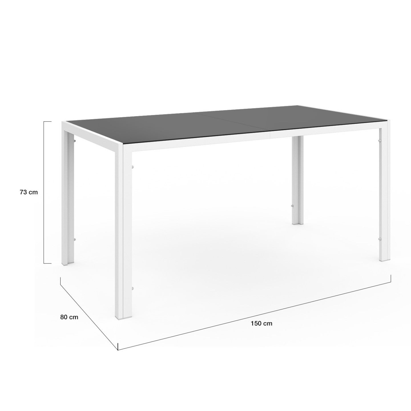 Salon de jardin MADRID table 150 CM et 6 chaises empilables blanc et gris - 5
