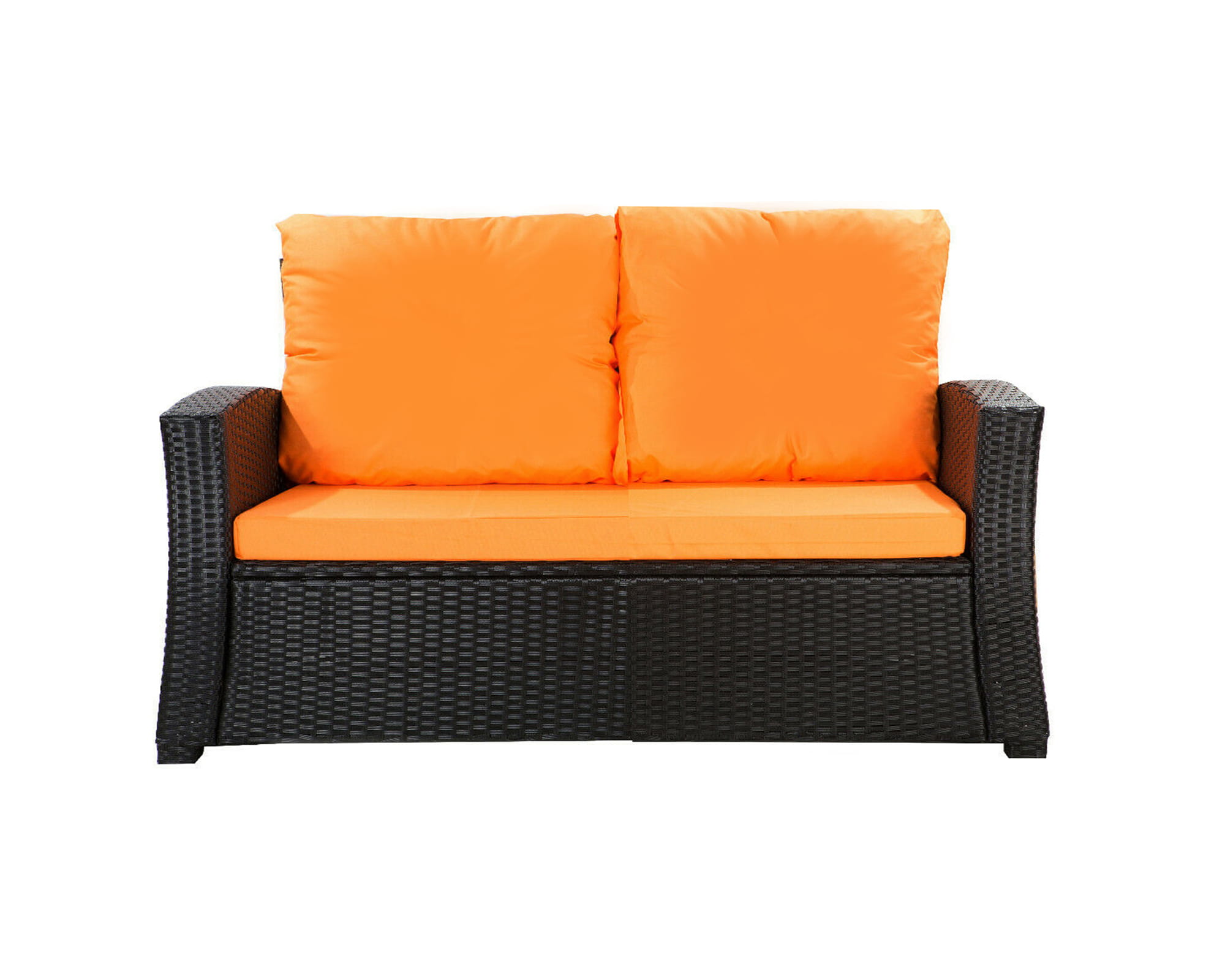 Cojines de sofá de exterior naranja cojines de sofá 2 plazas cojín de banco de jardín 110x60x50cm cojines para muebles de poliratán-mix