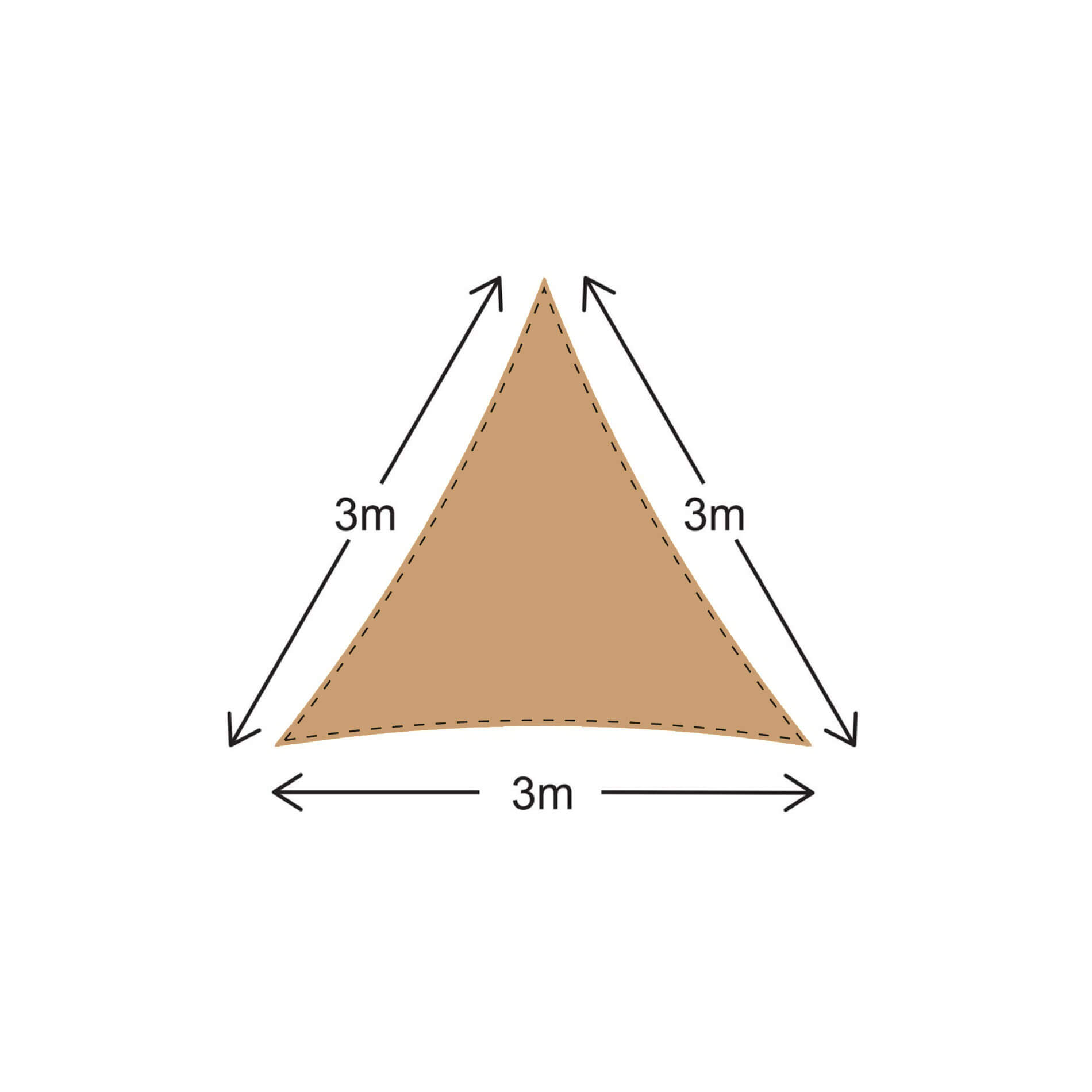 Voile d'ombrage Rebecca Mobili Rhus 300x300x300 Polyester Imperméable Acier Beige Foncé - 3