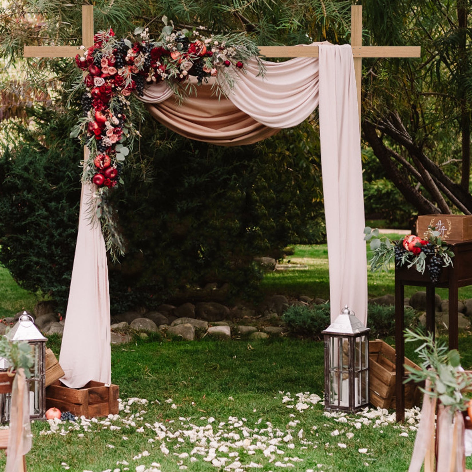 Arche Mariage Carrée en Bois Champetre Arc de Ballon Grande Taille Décoration Mariage Cérémonie - 2