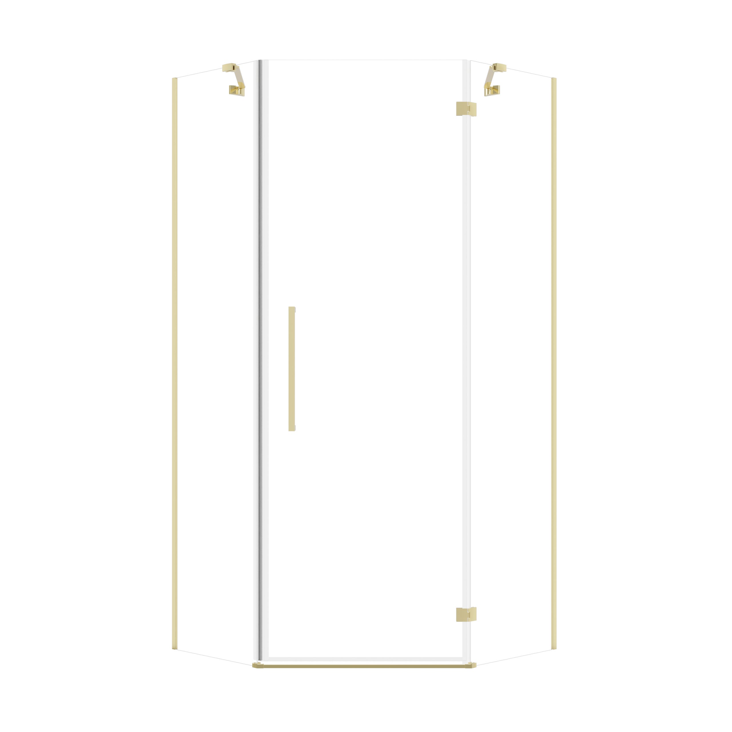 Kabina prysznicowa LEVANZO pięciokątna 80x80cm przesuwna złota SEVANTE