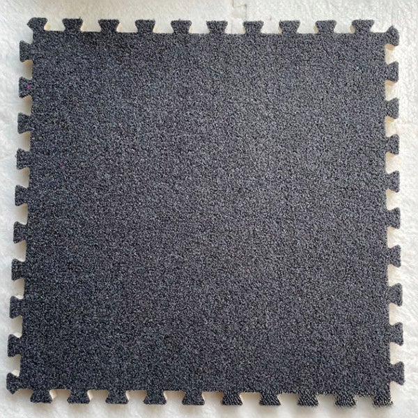 Ciemnoszary welurowy dywan patchworkowy, piankowy dywan podłogowy, 30 * 30 cm, dywan puzzle, 10-częściowe płytki podłogowe