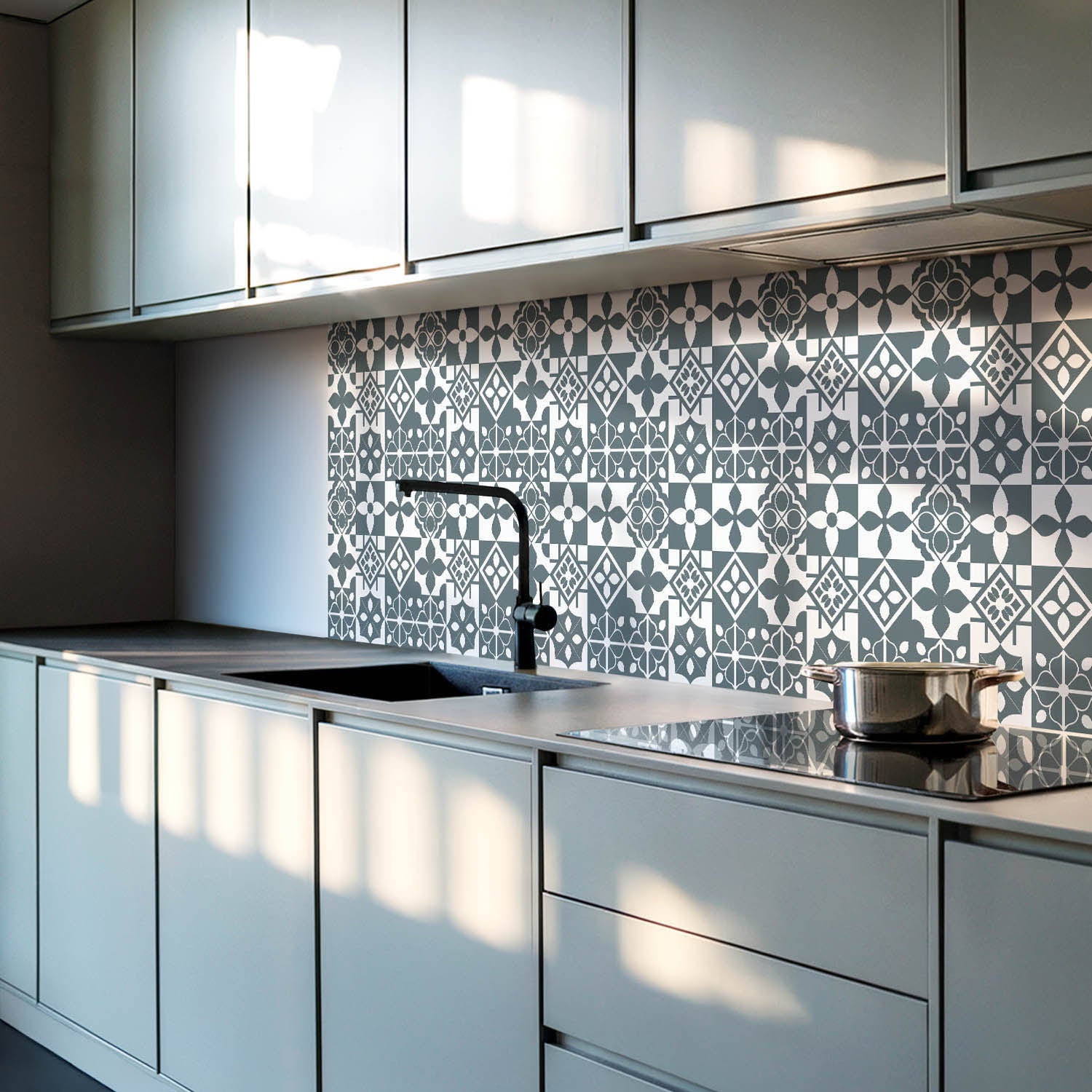 Panneaux muraux décoratifs, panneaux en PVC | 6x60x30 cm |Motifs géométriques dans les carreaux - 2