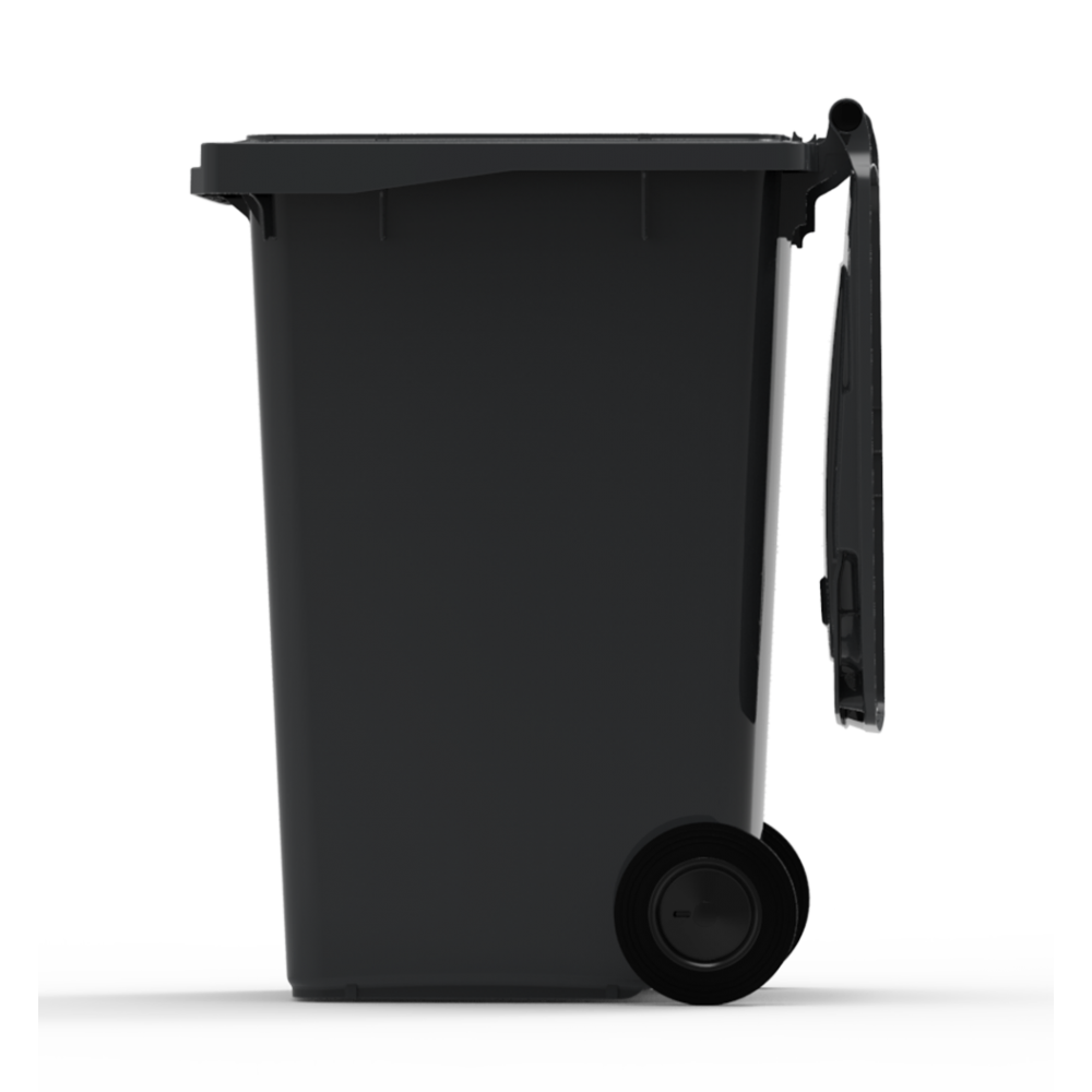 ESE France Conteneur Poubelle à déchets 2 roues - 240L - Robuste et Économique - 100% Recyclé - Gris - Fabriqué en France - 3