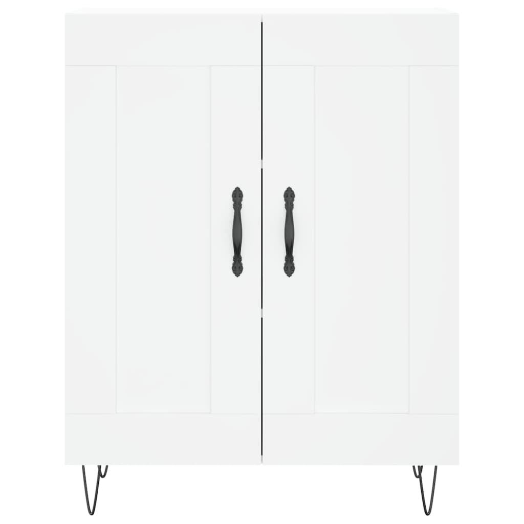 Buffet haut Blanc 69,5x34x180 cm Bois d'ingénierie - 8