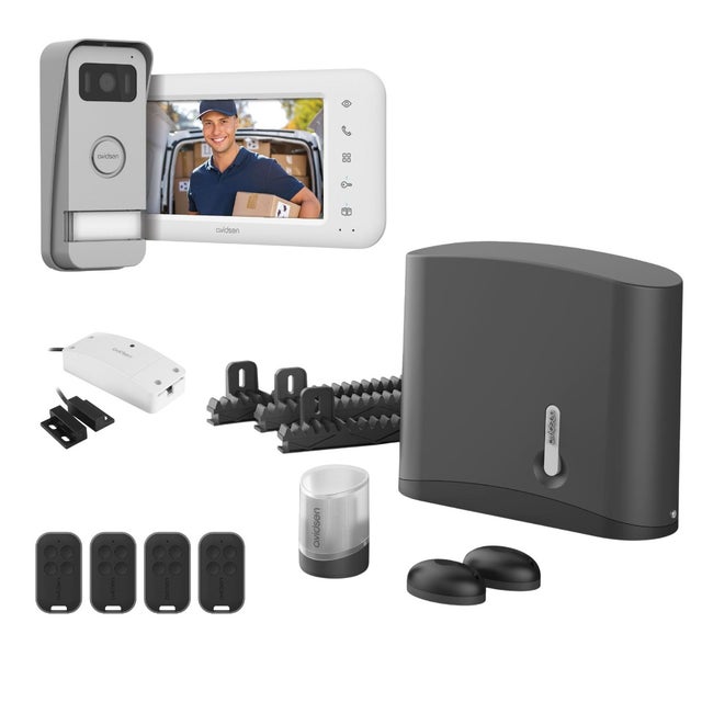 Motorisation et visiophone connecté pour portail coulissant de 4 m