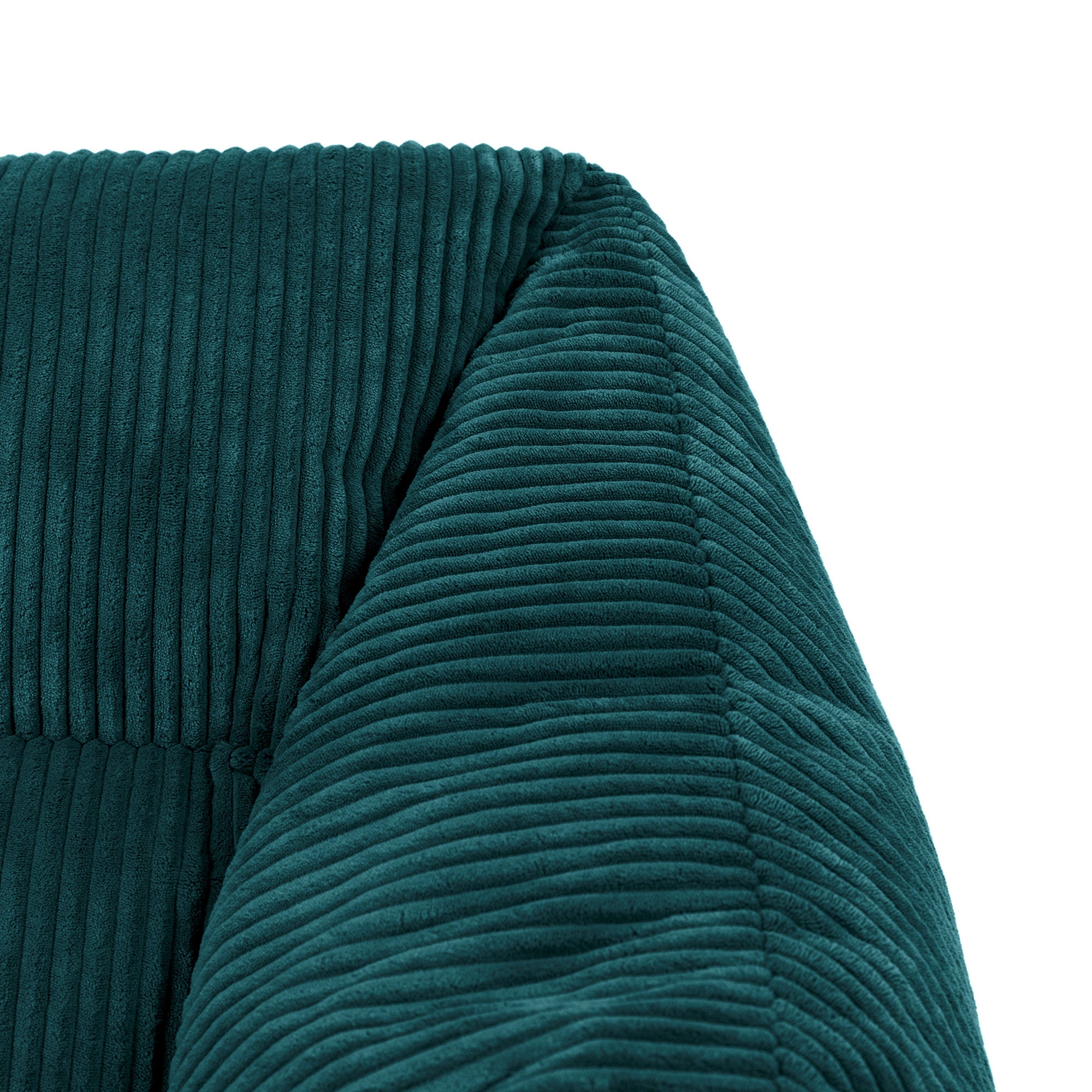 Pouf fauteuil Icon velours côtelé bleu canard, salon, chambre, 97x84cm Oeko-Tex® - 6