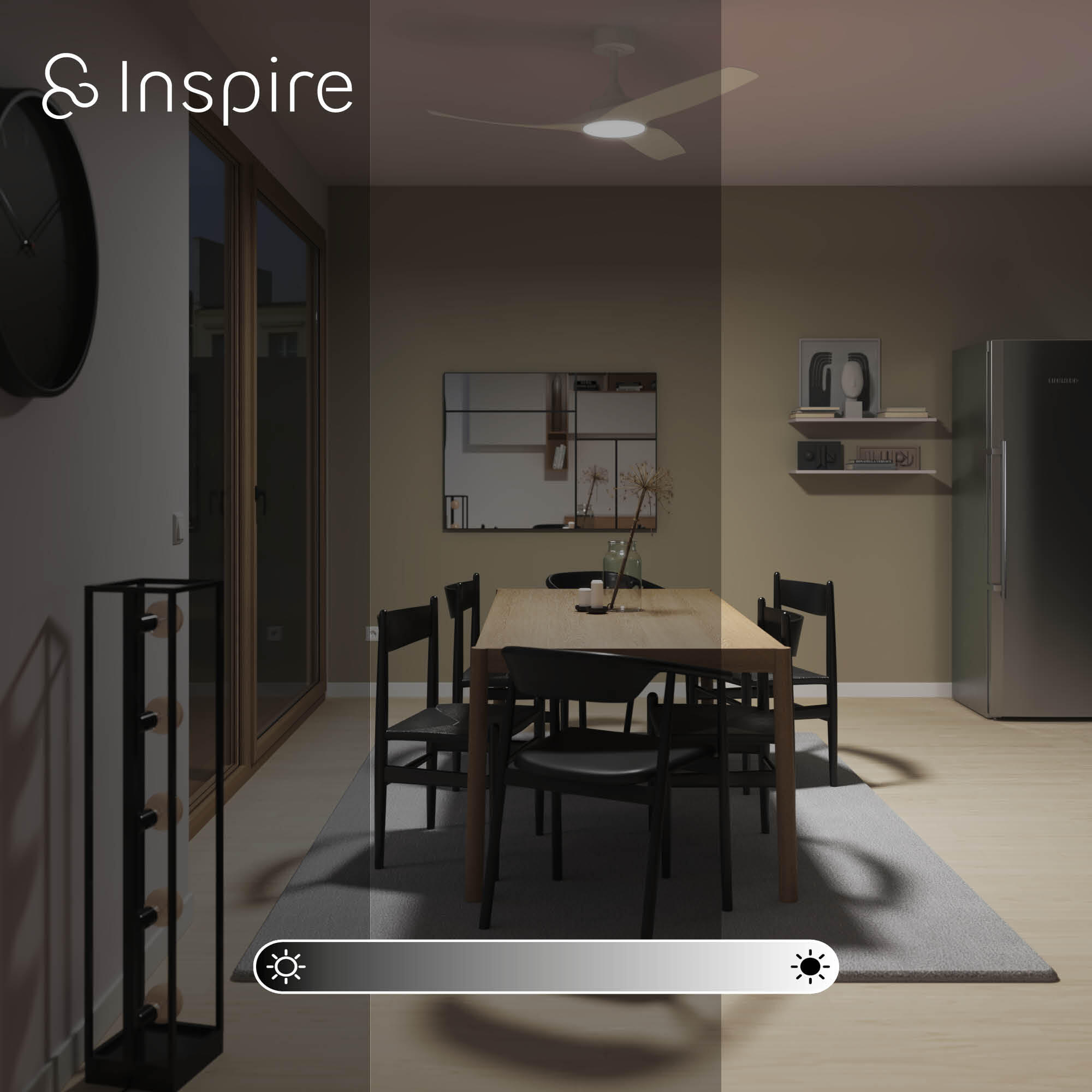 Ventoinha led TOKYO 132cm 2500LM regulável metal branco Inspire - 5