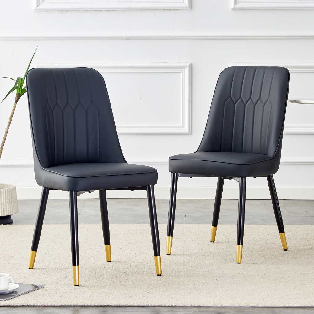 Lot de 2 Chaises de Salle à Manger en Velours noir avec Dossier Rond Tressé et Lot de 2 Chaises de Salle à Manger en Velours noir avec Dossier Rond Tressé et