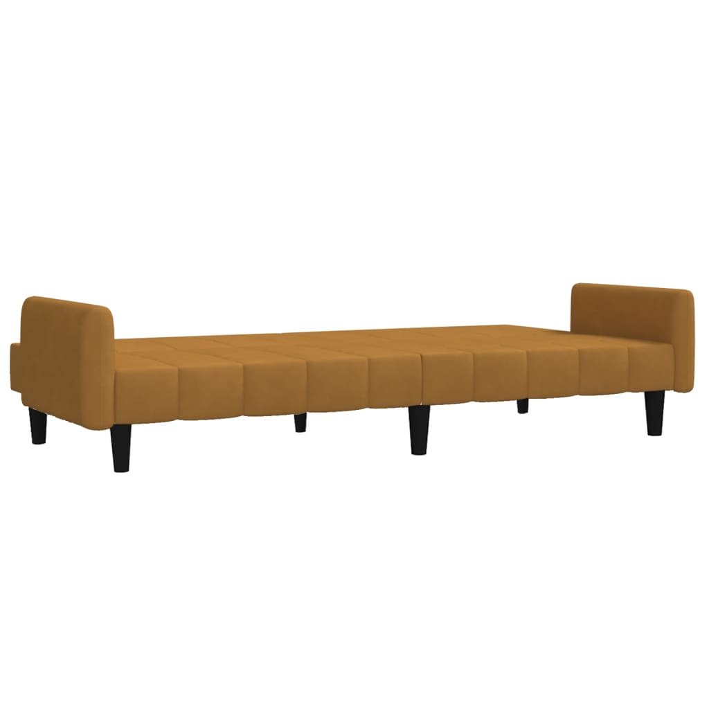 Canapé-lit | Lit simple | Canapé convertible à 2 places marron velours CFW36147 - 6