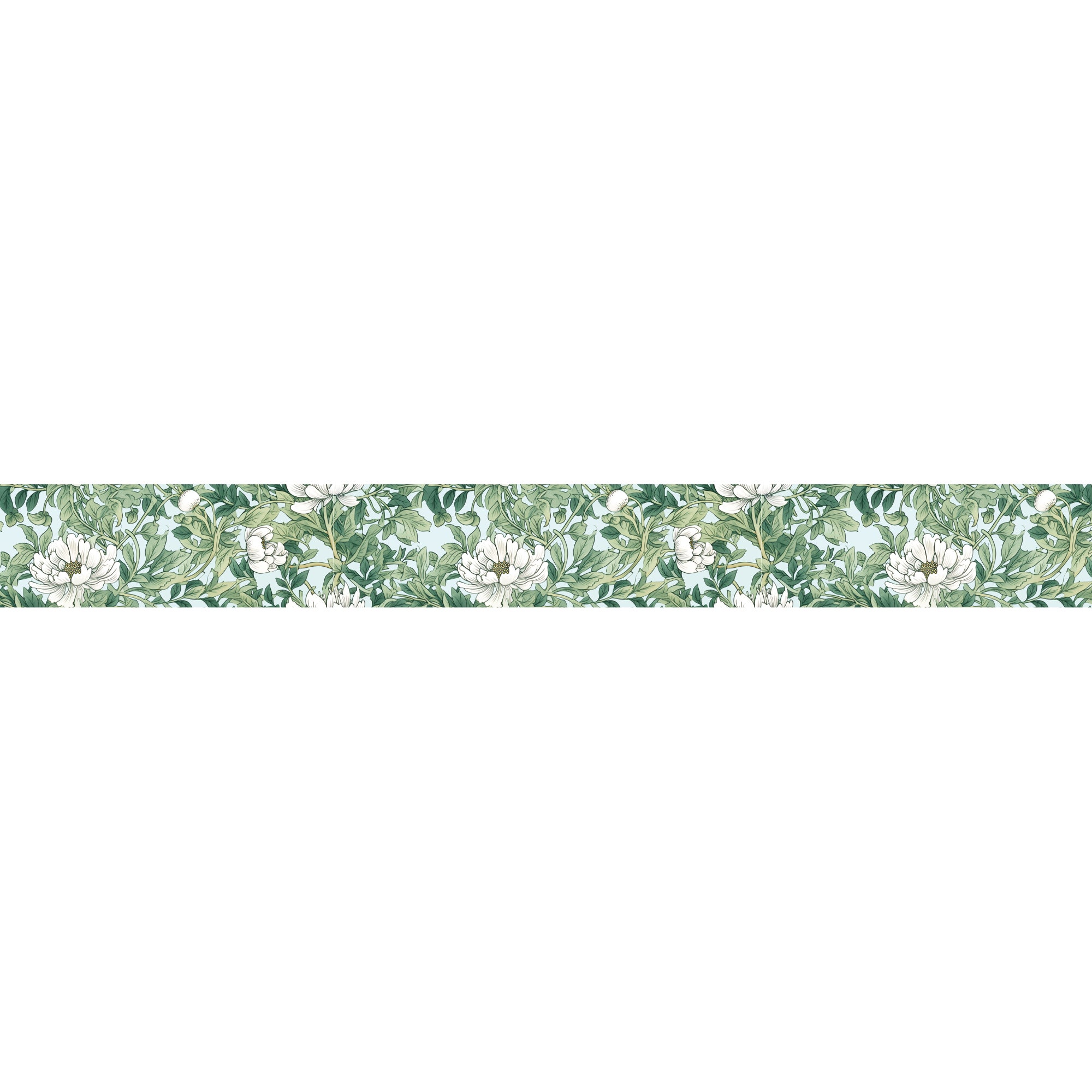 Frise décorative adhésive, frise william morris tendance feuilles et fleurs mélangées, 5 cm X 300 cm - 2