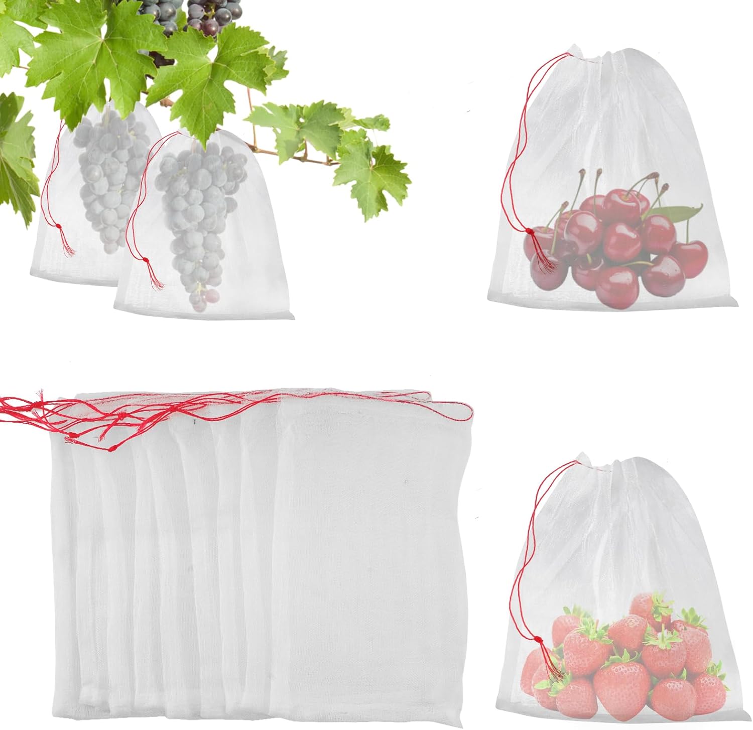 Worek ochronny na owoce 25 x 25 cm, 10 sztuk Worek ochronny na winogrona, nylonowy worek na owady, do ochrony roślin i owoców