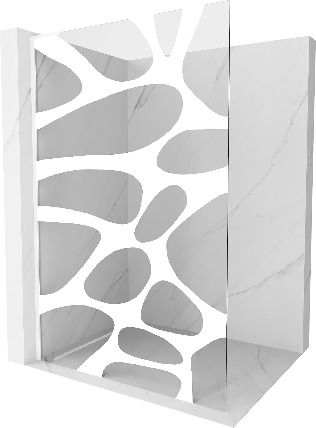 Mexen Kioto L ścianka prysznicowa Walk-in 100 x 200 cm, biała fala, biała - 800-100-103-20-97