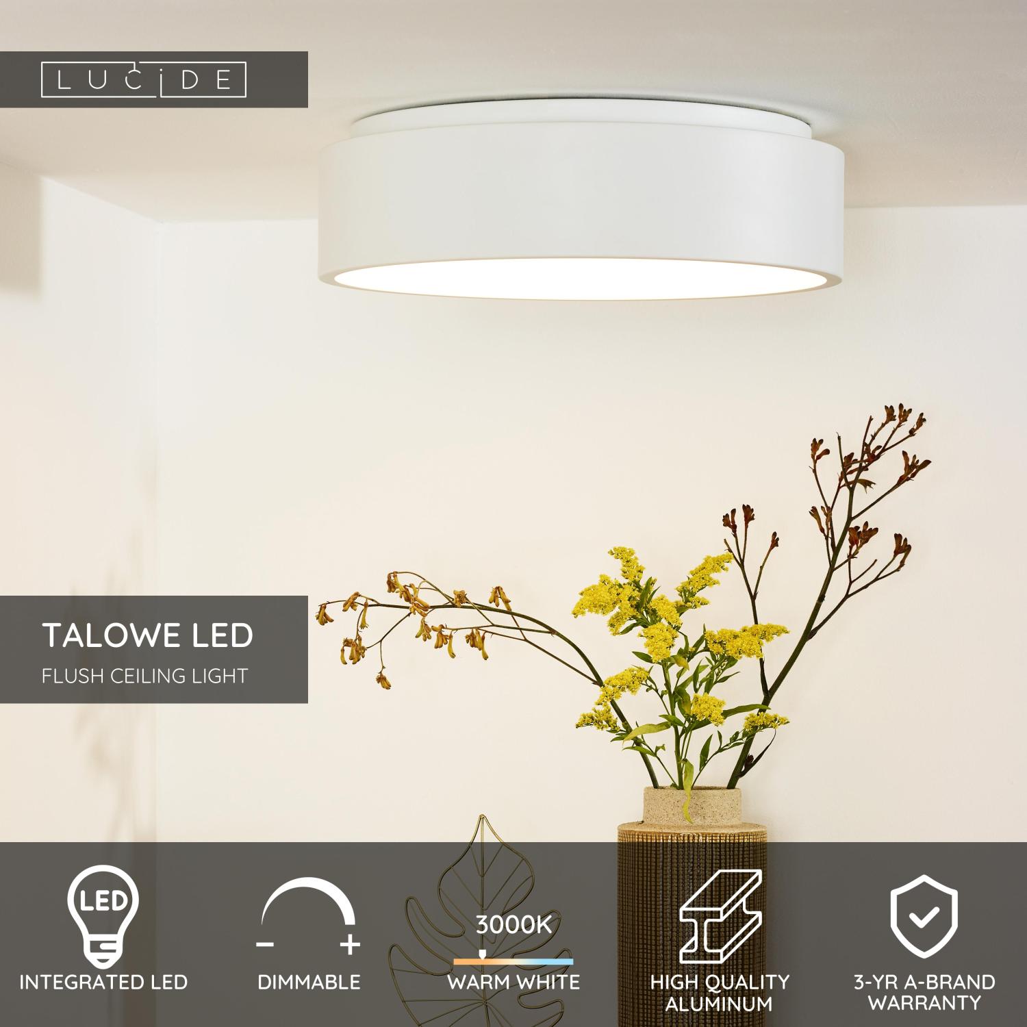 Plafonnier TALOWE LED - Blanc - LED intégré - Lucide - 2