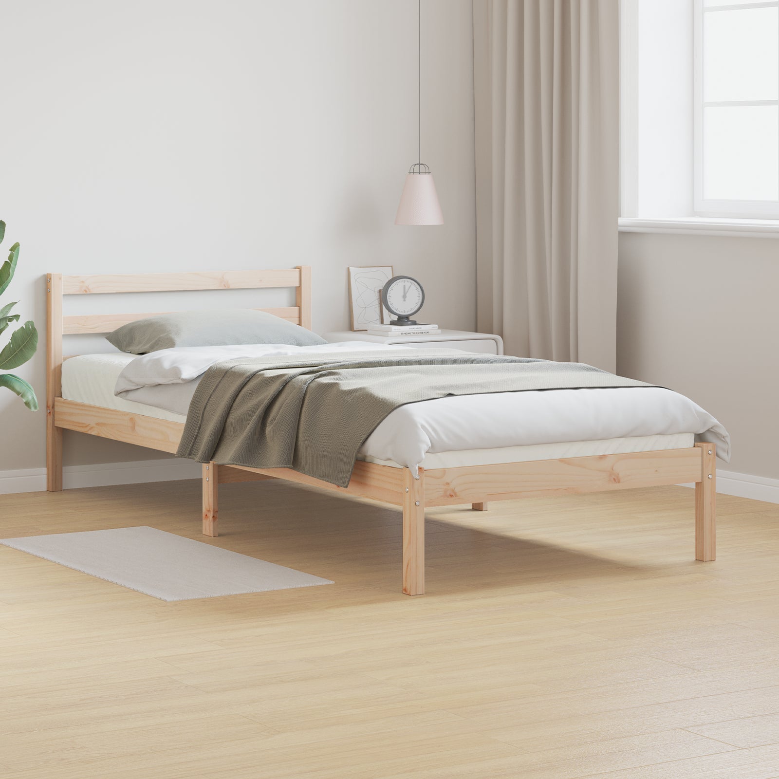 Ramka łóżka Brązowy 215,5 x 95,5 x 69,5 cm Lite drewno sosnowe vidaXL