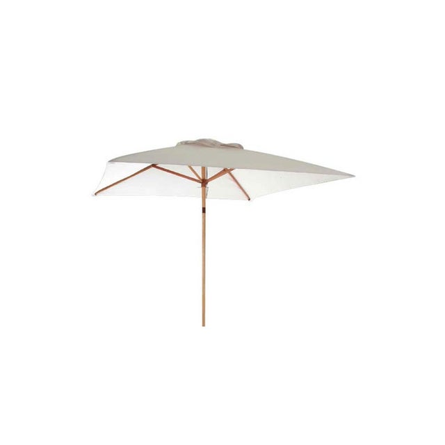 Ombrellone Da Giardino 3x3 M Legno Naturale | Palo Centrale &Oslash;48mm | Telo Poliestere Ecru | Made In Italy