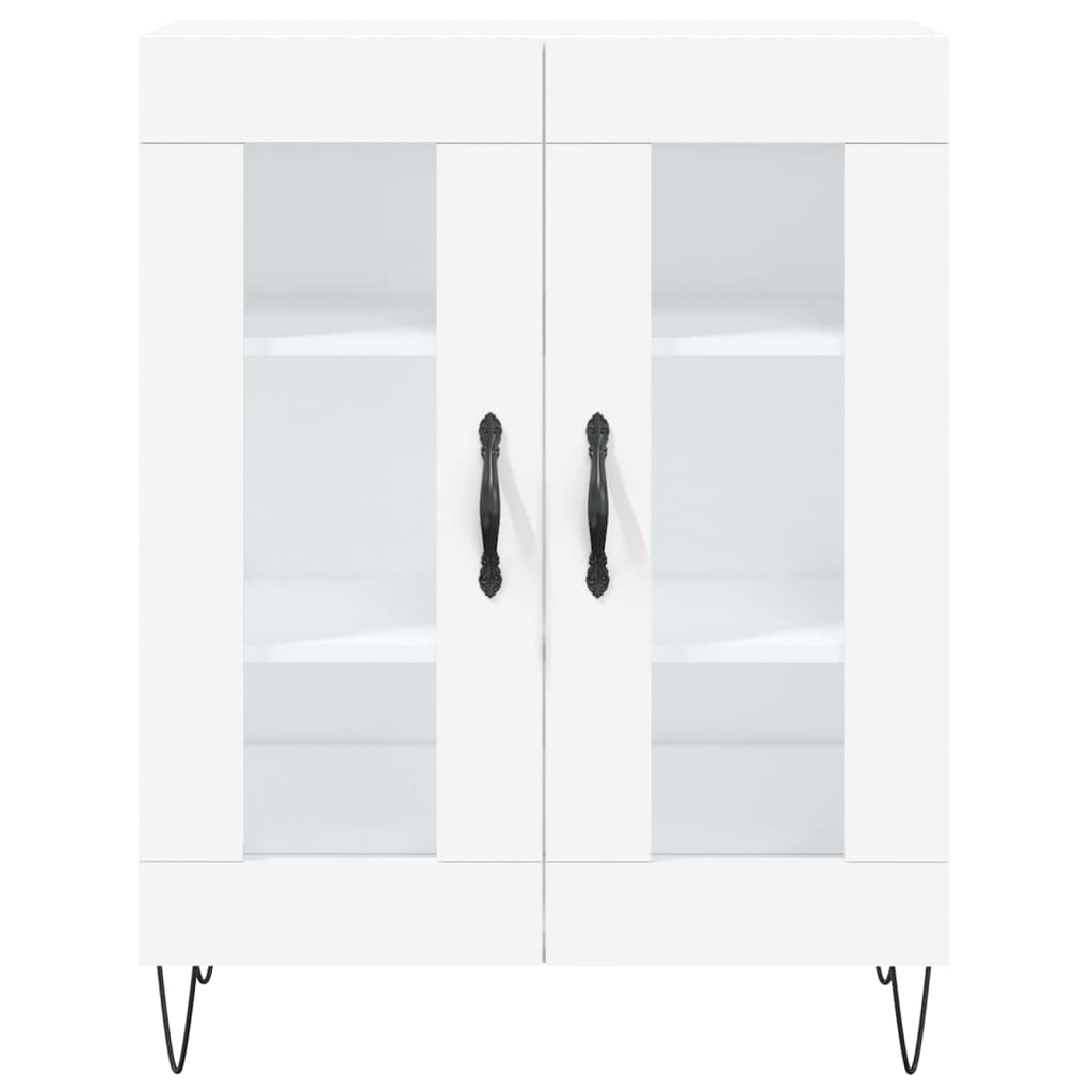 Buffet haut Blanc 69,5x34x180 Bois d'ingénierie - 8