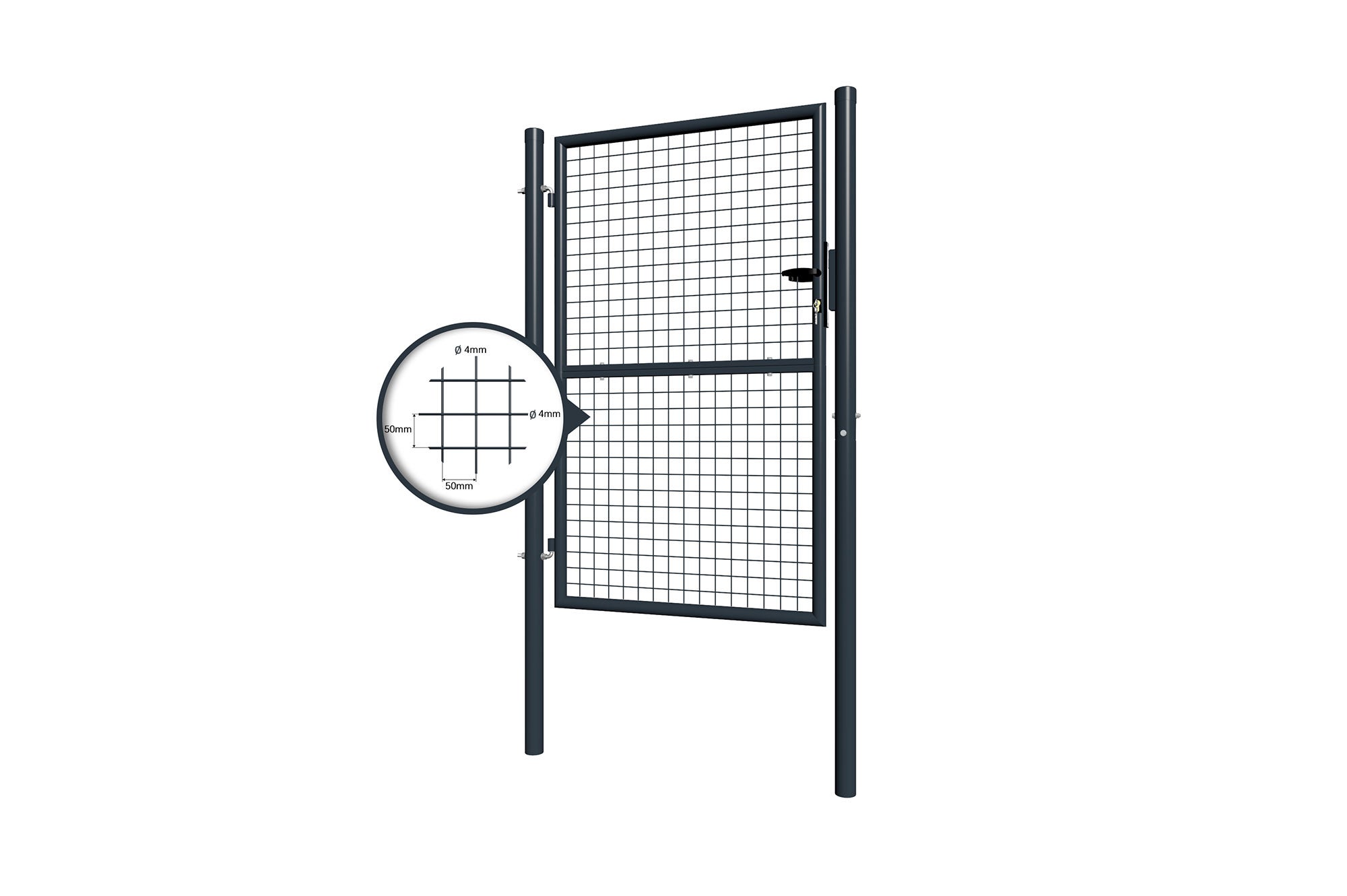 Portillon grillagé 1m OLGA H.150cm Gris - 5