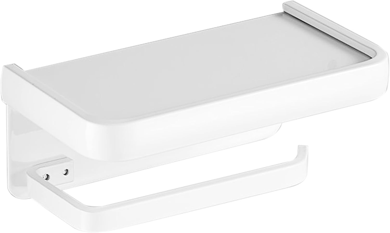 Uchwyt na papier toaletowy, ścienny uchwyt na ręczniki papierowe, montaż na śruby lub klej, odpowiedni do łazienki i kuchni - biały