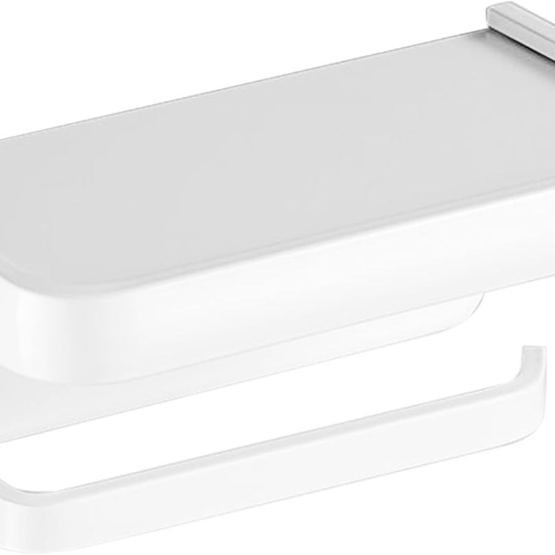 Uchwyt na papier toaletowy, ścienny uchwyt na ręczniki papierowe, montaż na śruby lub klej, odpowiedni do łazienki i kuchni - biały