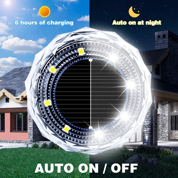 Pack de 12 luzes subterrâneas solares, luzes de jardim ao ar livre, luzes noturnas LED alimentadas a energia solar, luz quente - 3