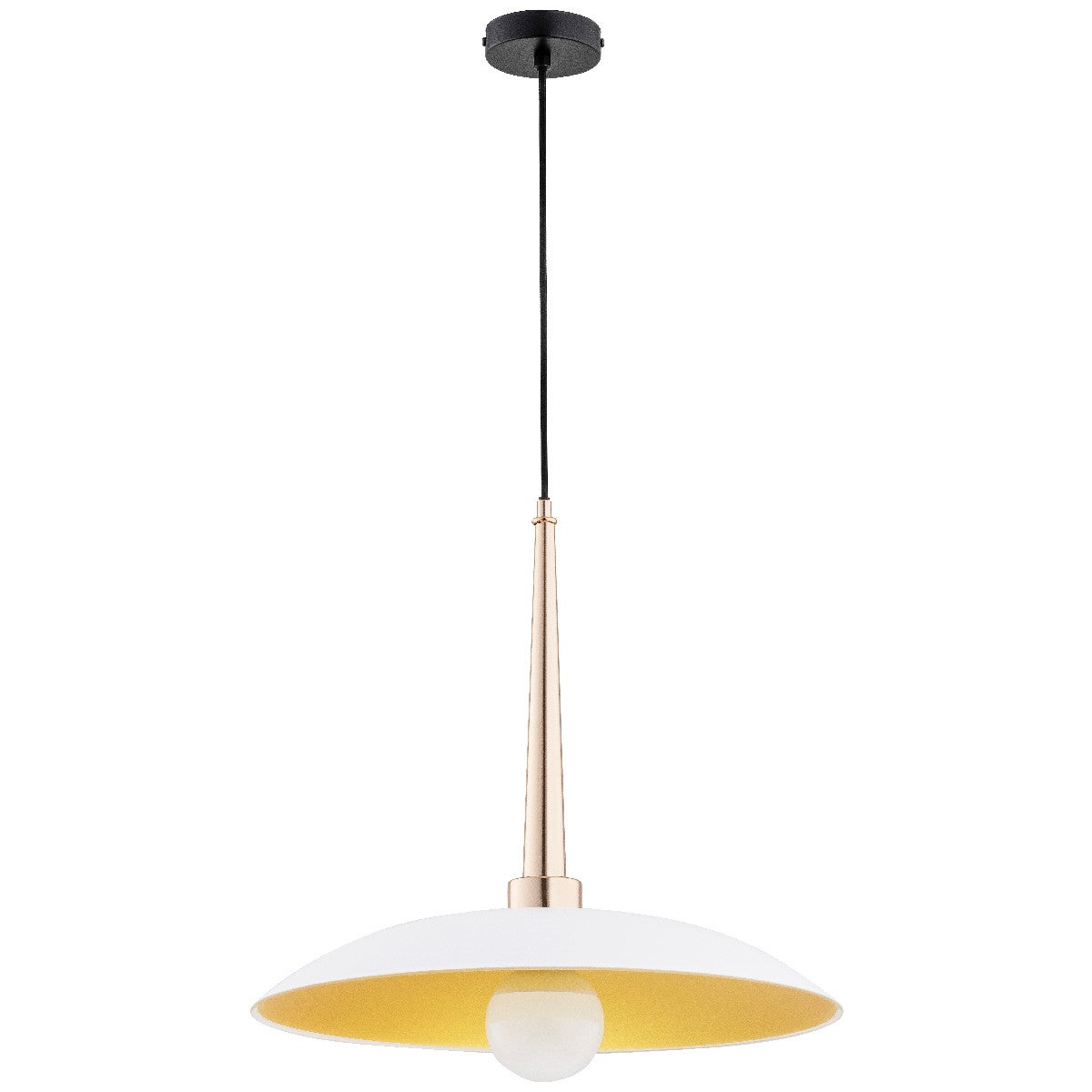 Lampa wisząca Velian czarno-złota-biała-żółta 1xE27x15W do kuchni wym: 84 x 48 x 48 cm szkło Alfa