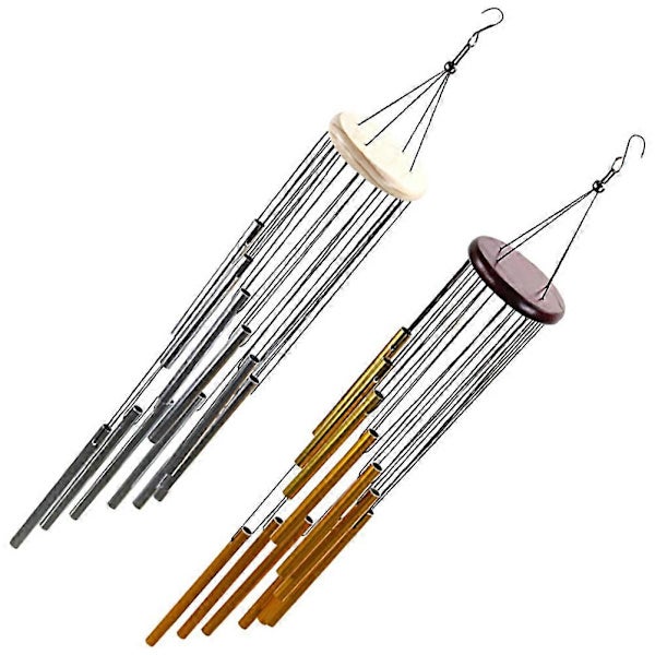 Carillons éoliens décoratifs pour balcon, à suspendre, en bois, 52 x 8,5 x 8,5 cm, lot de 2 - 2