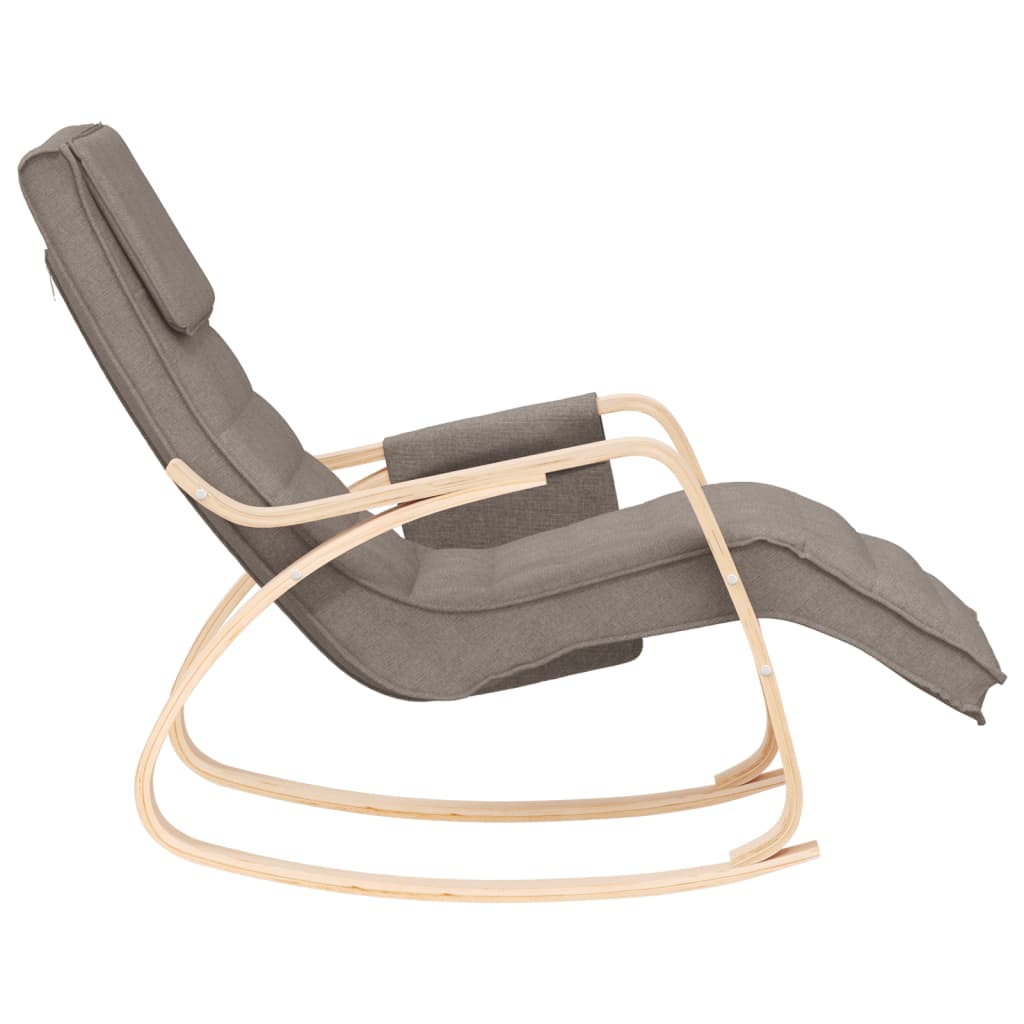 Chaise à bascule | Fauteuil à bascule | Fauteuil de relaxation Taupe Tissu160504 - 4