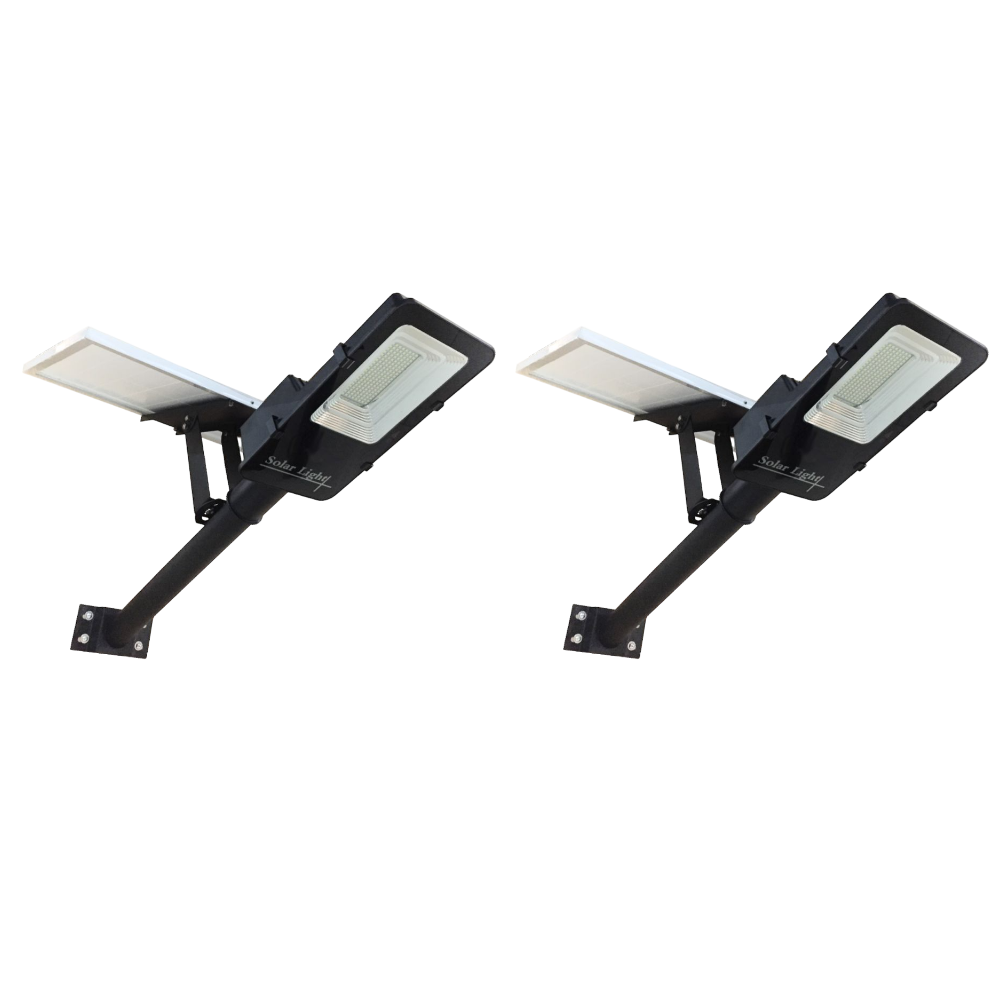 Pakiet x2 Solar LED Streetlight 200W Outdoor IP65, 120 LEDS 3500 Lumenów, 6000K Cool White, bateria litowo-jonowa, pilot zdalnego sterowania