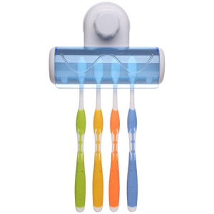 Gofidin 6 Portaspazzolini Con Ventosa | Copri Spazzolino Da Diti A Parete Per Bagno E Viaggio | Multicolore (Rosso, Verde, Blu) | Salvaspazio - 6
