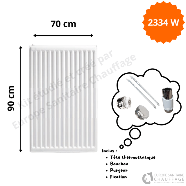 Radiateur Acier H.90 x L.70 cm Stelrad 2334W T33