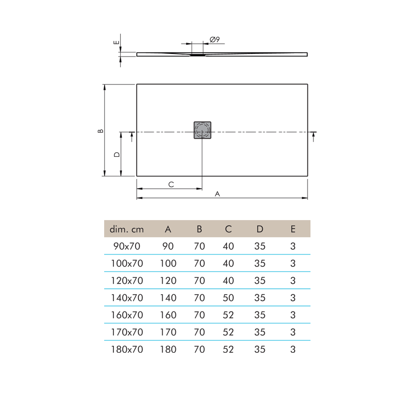 Receveur de douche ultra-léger LOGIC - 100 x 70 cm - Blanc - Résistant et Facile à installer - Salle de bain - Douche - 2