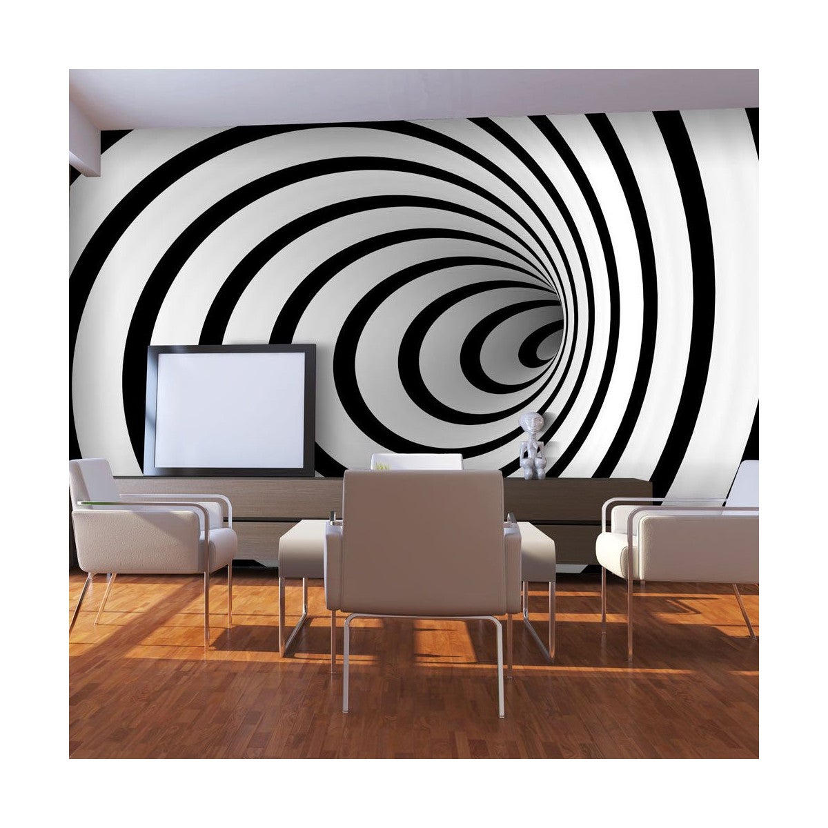 Papier Peint "Tunnel 3D Noir & Blanc II" 450x270cm | Leroy Merlin